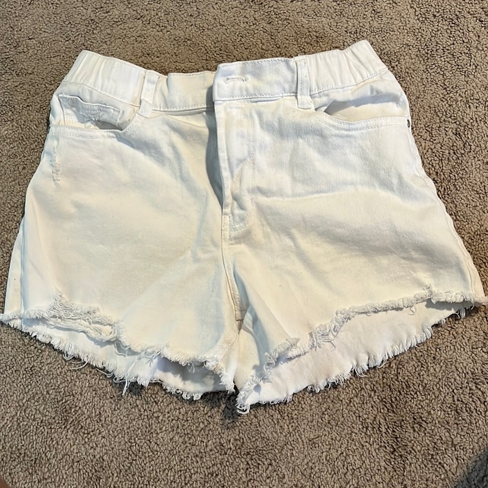 Rewash White Distressed Denim Shorts